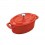 Cacerola Roja Mini Oval con Tapa Fundición