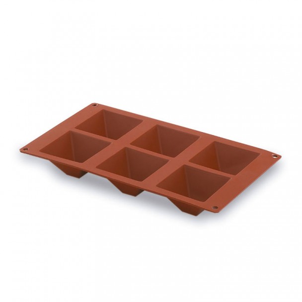 Molde Pirámide 6 Cavidades Silicona Pastryflex