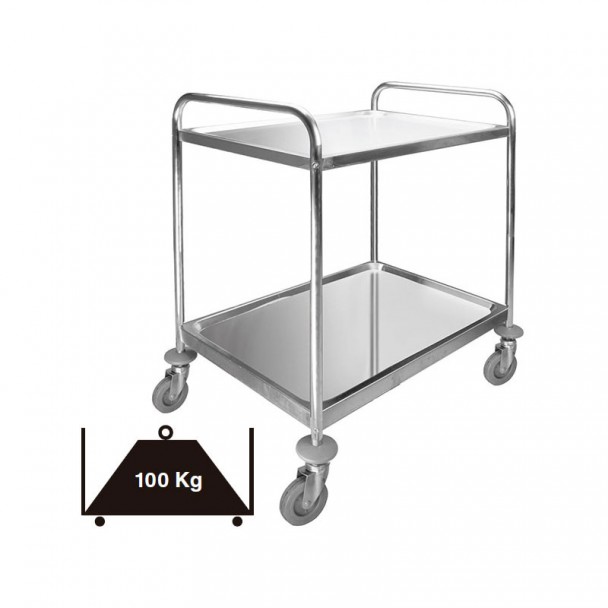 Carro Servicio 2 Bandejas Desmontable Inox 100 kg