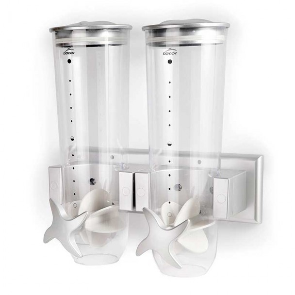 Dispensador doble de cereales de pared